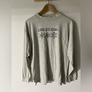 Vintage Park City mock neck long sleeve tshirt